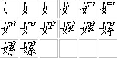 嫘-笔画顺序-笔顺怎么写-笔顺查询